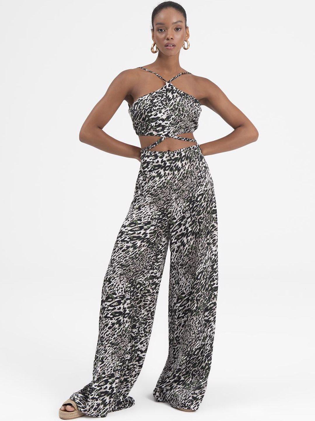 pret a tuer women animal printed parallel trousers