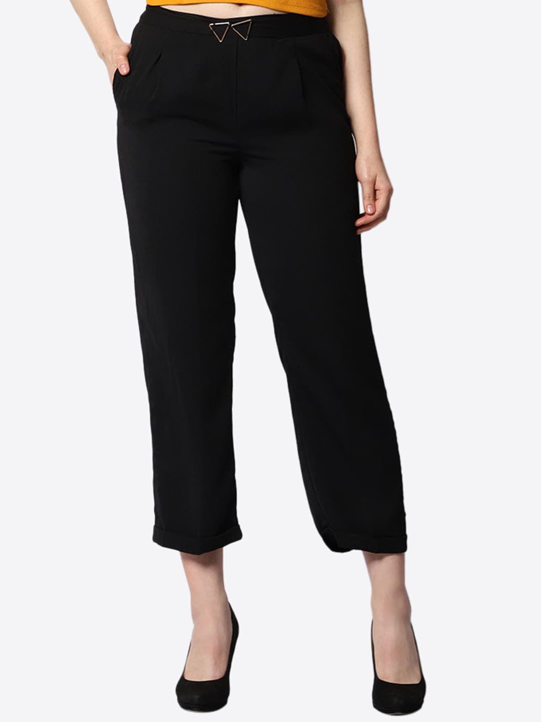 prettify women mid-rise relaxed trousers
