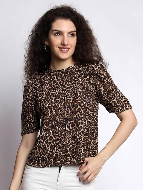 prettify brown printed top