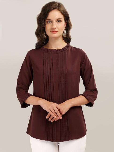 prettify brown regular fit top