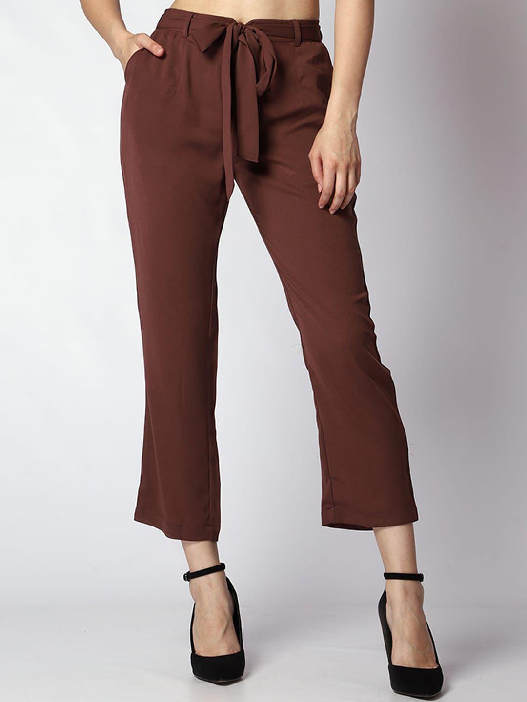 prettify women mid-rise relaxed trousers