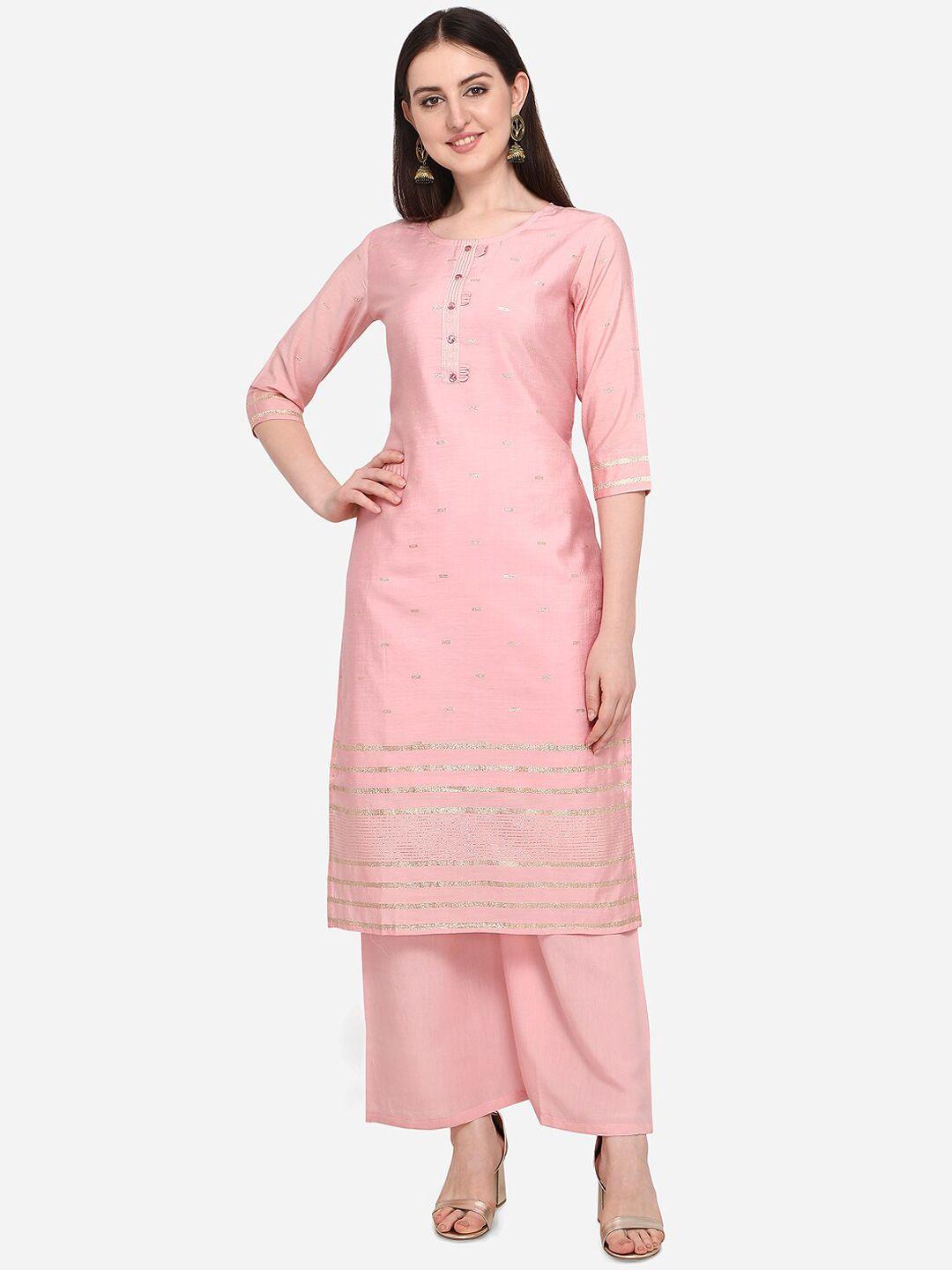 prettify women pink kurta with palazzos