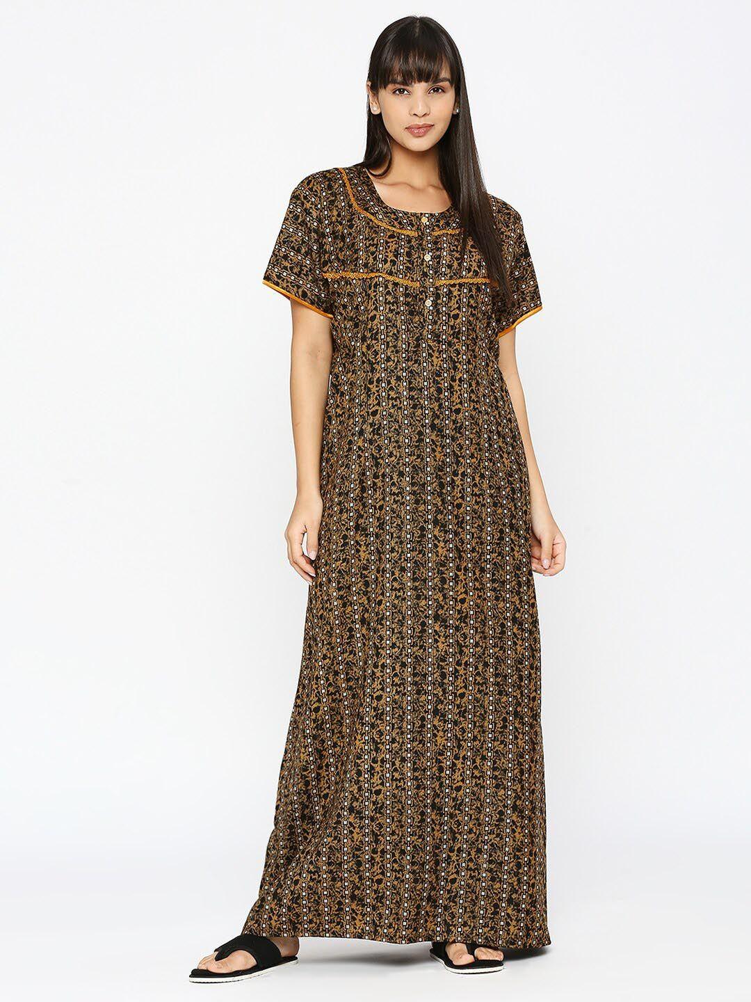 pretty awesome abstract printed maternity maxi nightdress