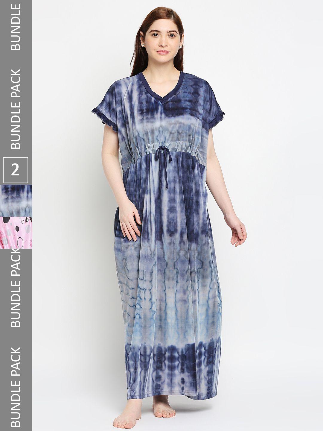 pretty awesome pack of 2 printed maxi nightdress