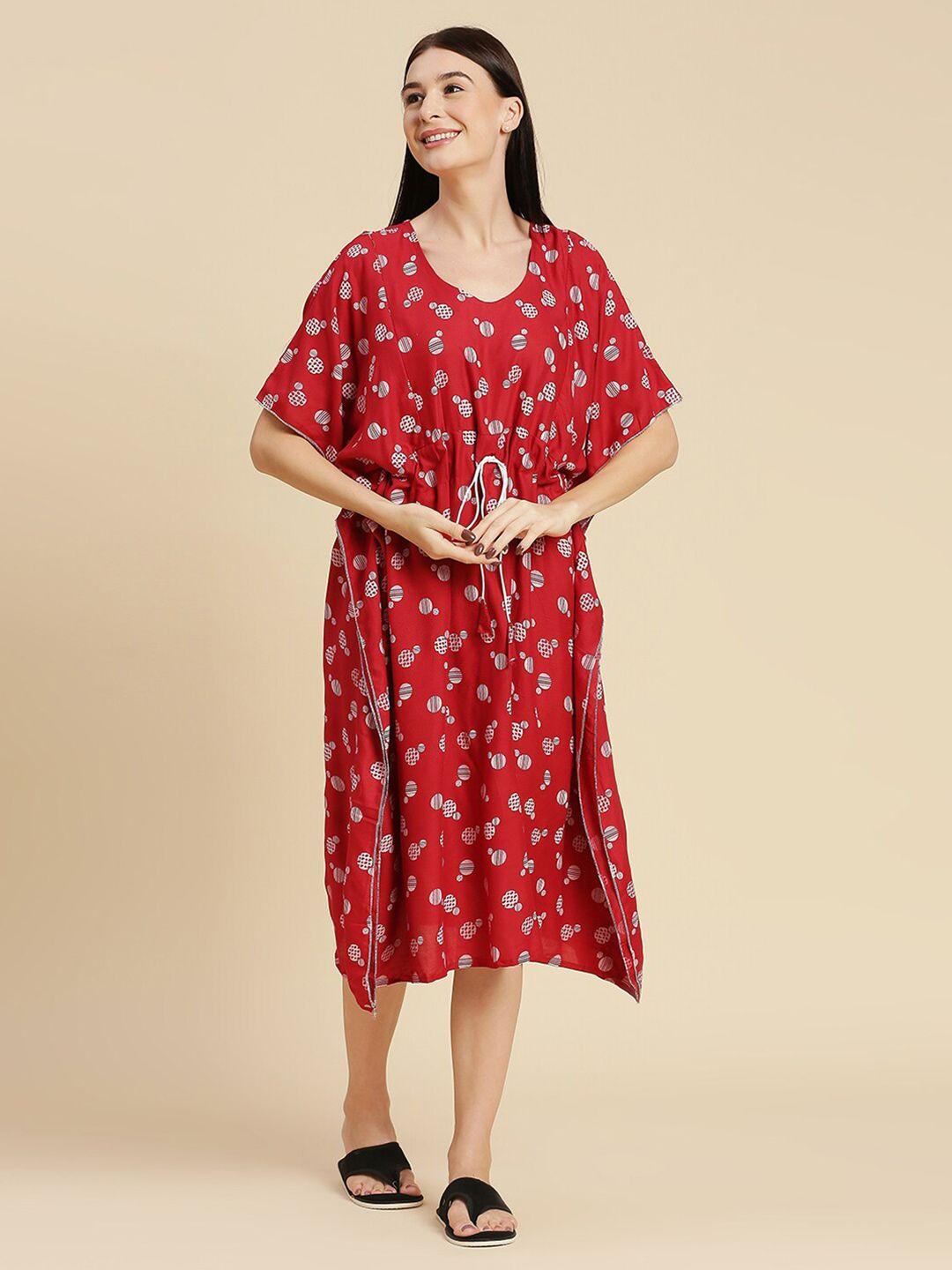 pretty awesome red printed nightdress