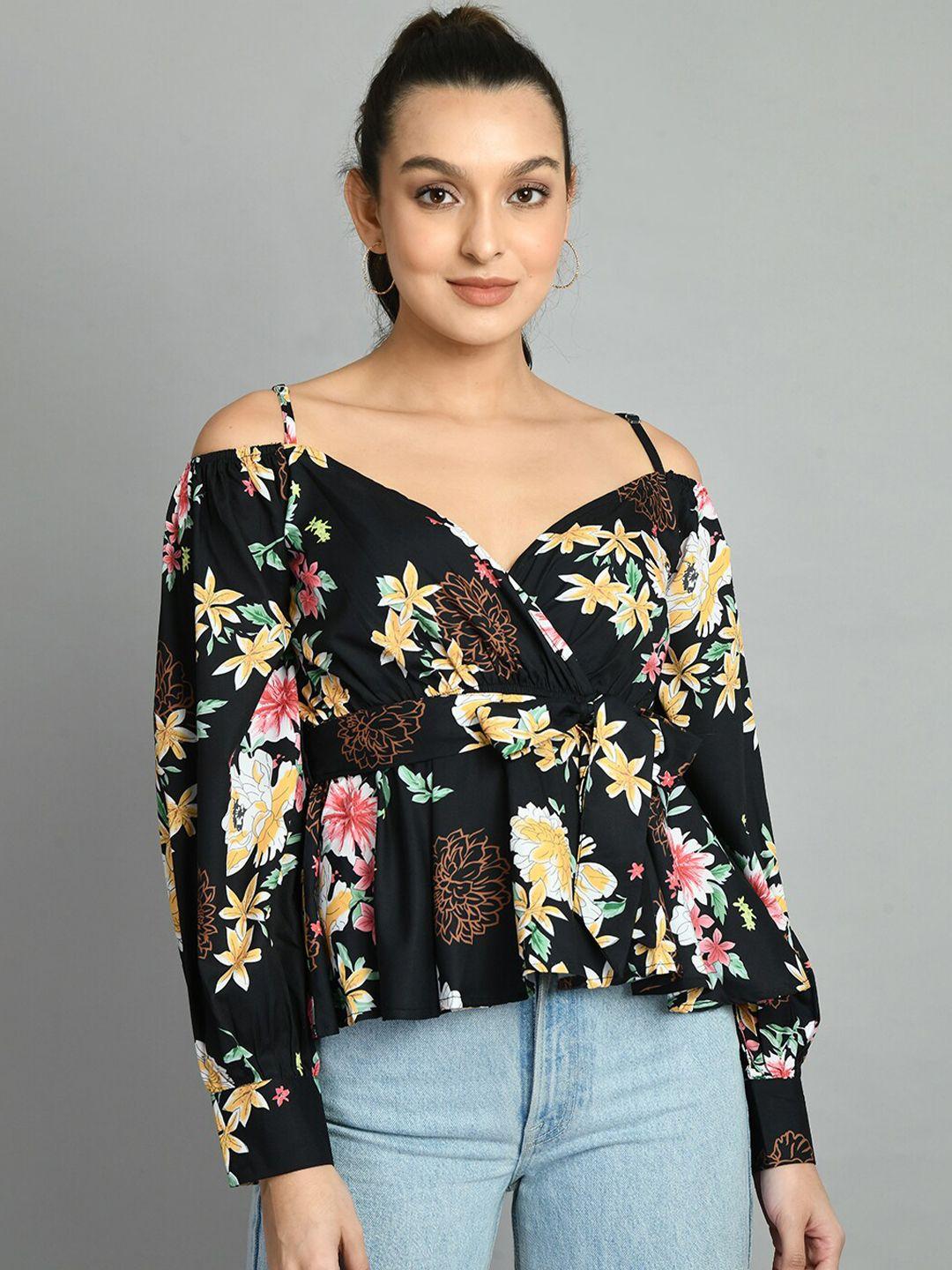 pretty loving thing  floral print wrap top