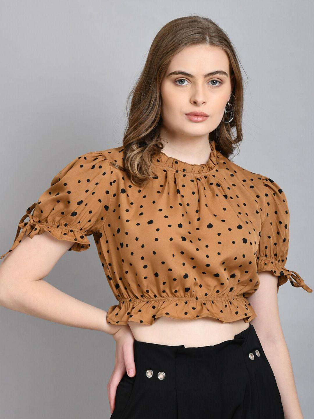 pretty loving thing  print blouson crop top