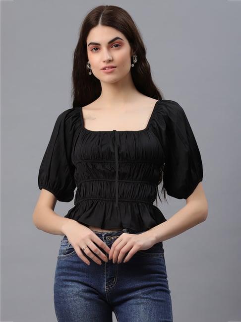 pretty loving thing black regular fit top