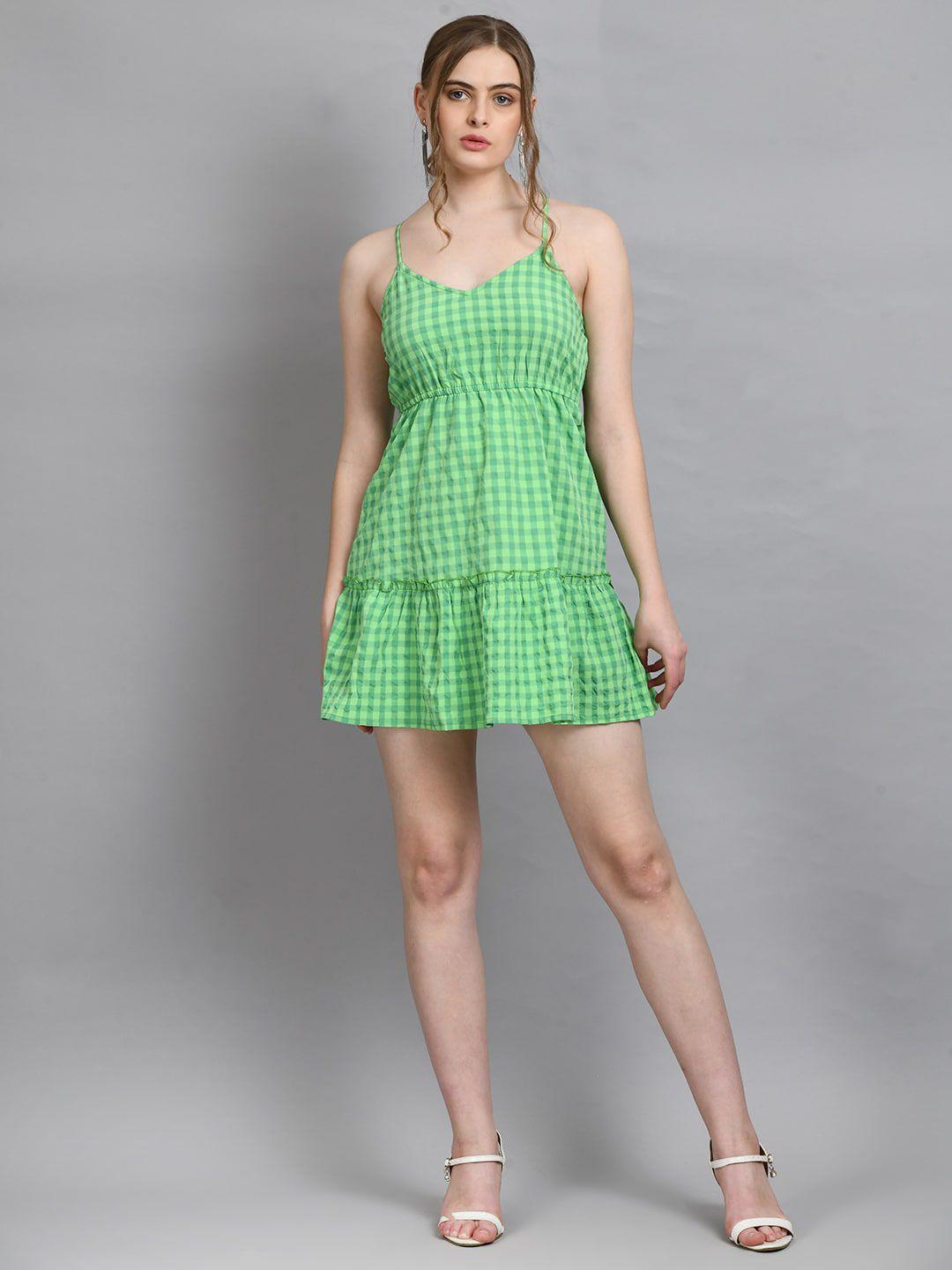 pretty loving thing checked fit & flare dress