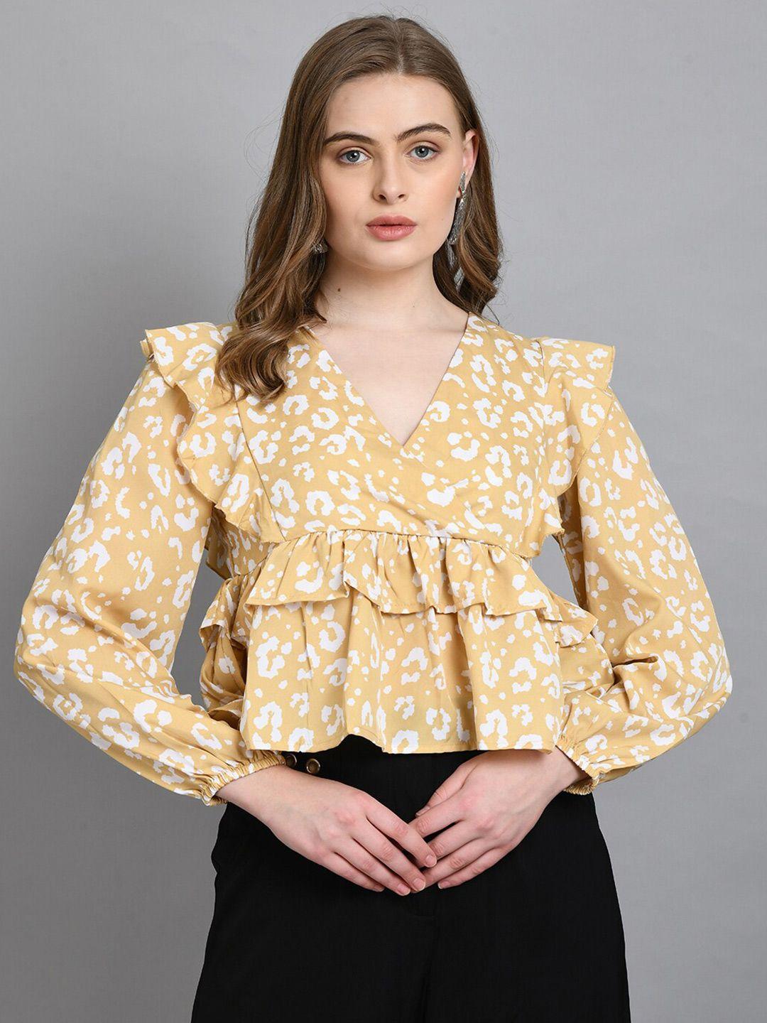 pretty loving thing floral printed puff sleeve wrap top