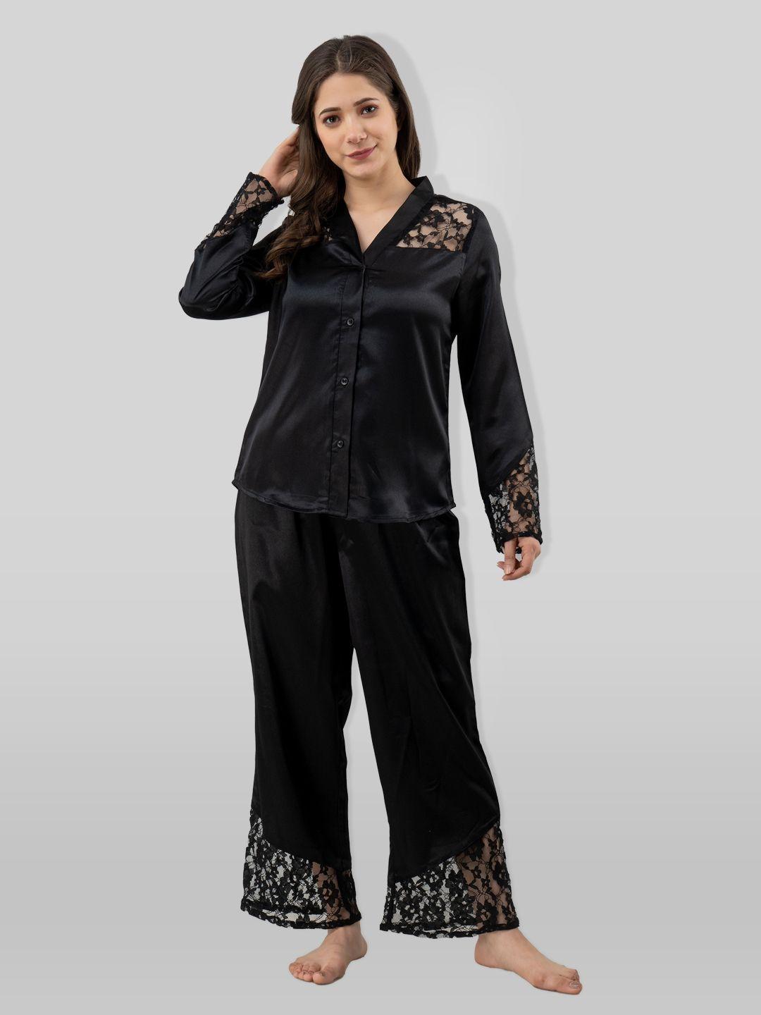 pretty loving thing women black night suit