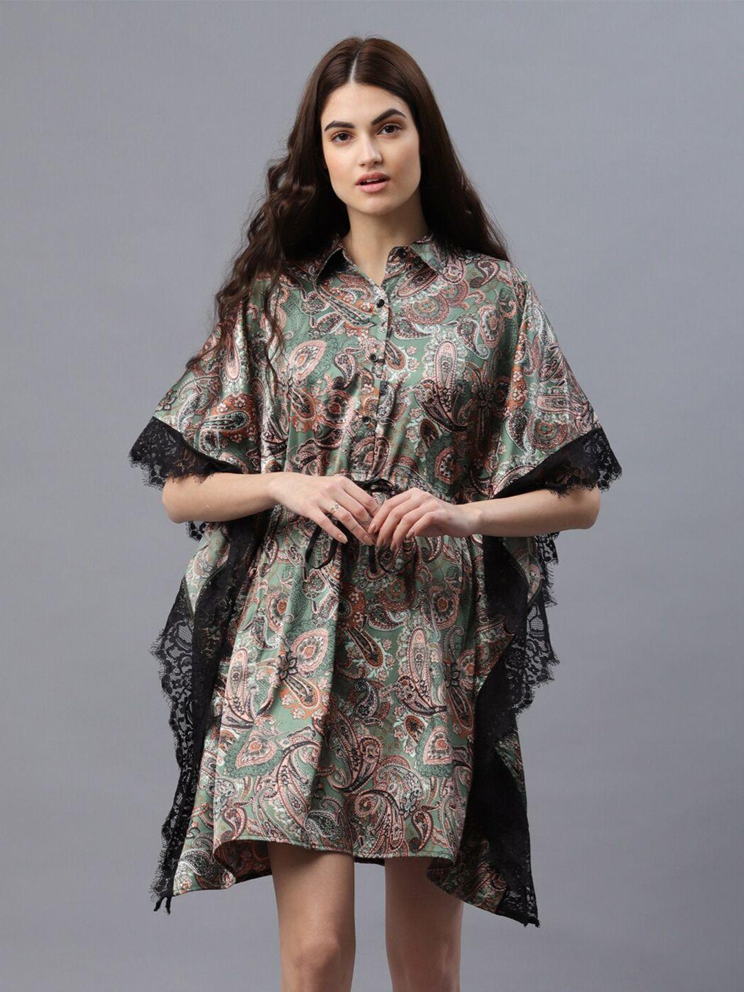 pretty loving thing women ethnic motifs satin kaftan dress