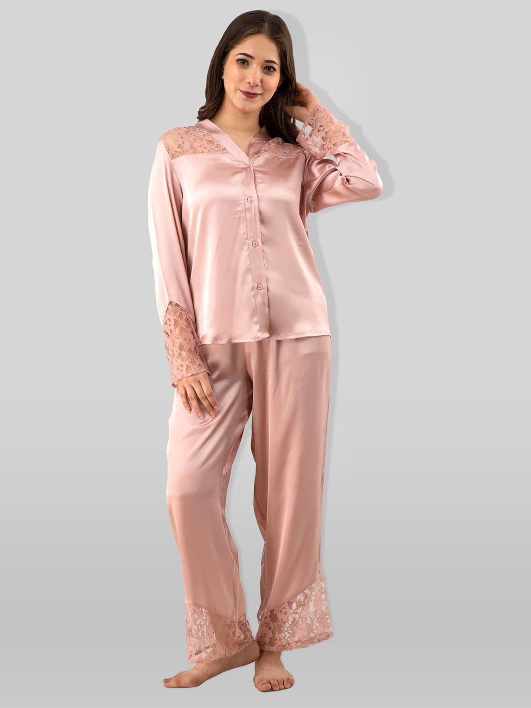 pretty loving thing women rose pink night suit