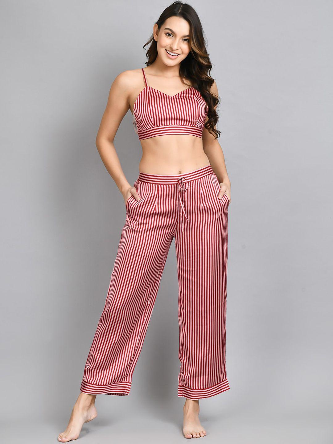 pretty loving thing women striped night suit