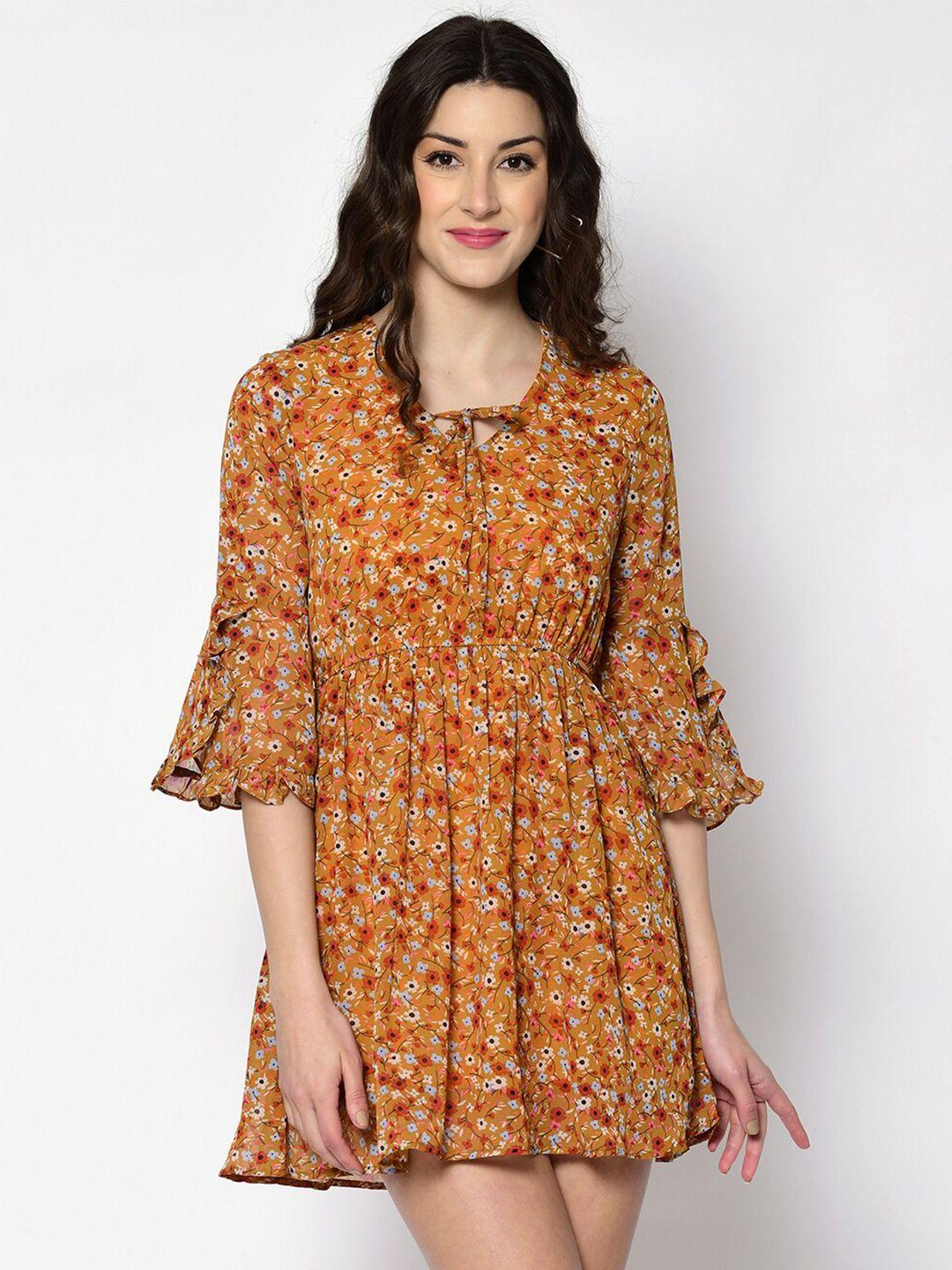 pretty loving thing women yellow floral chiffon dress