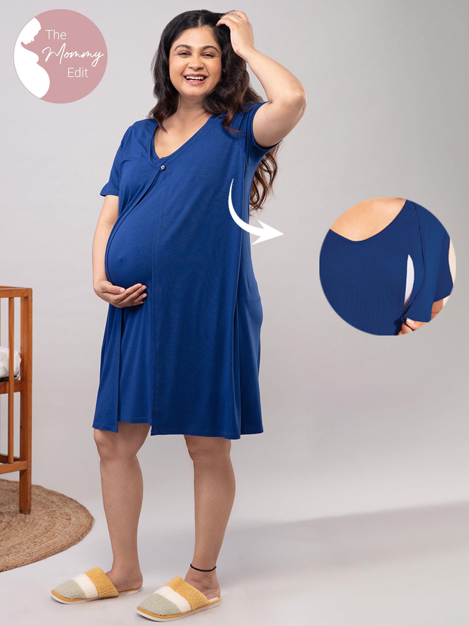 pretty maternity dress - estate blue nys039