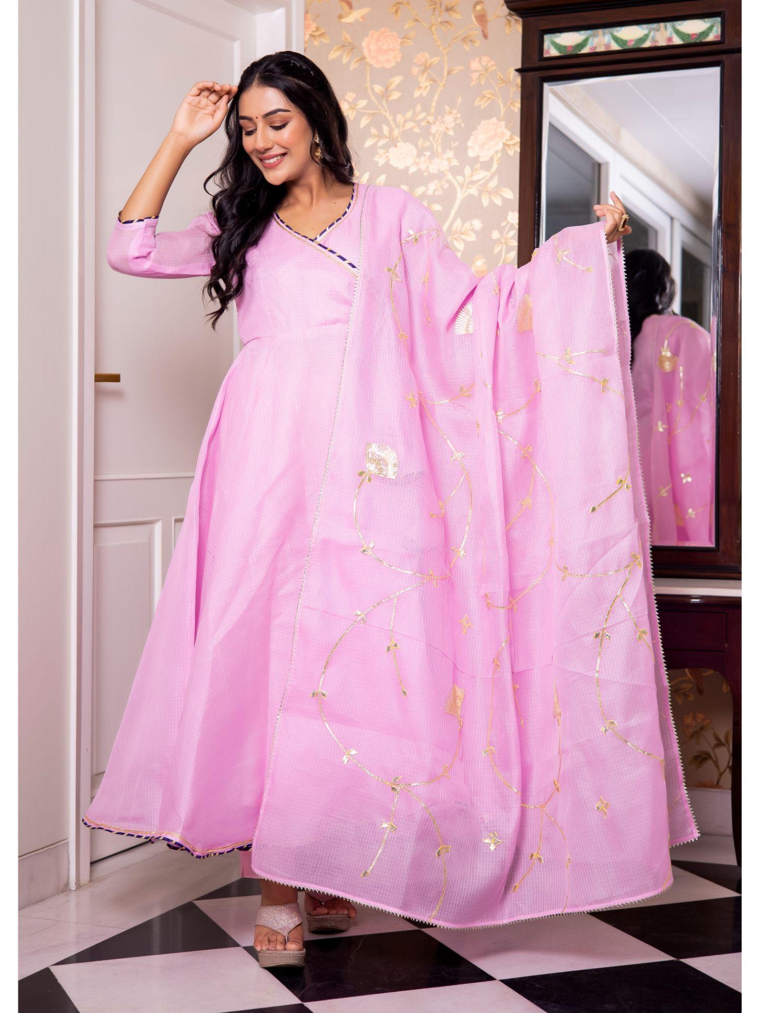 pretty pink gota patti suit (set of 3)