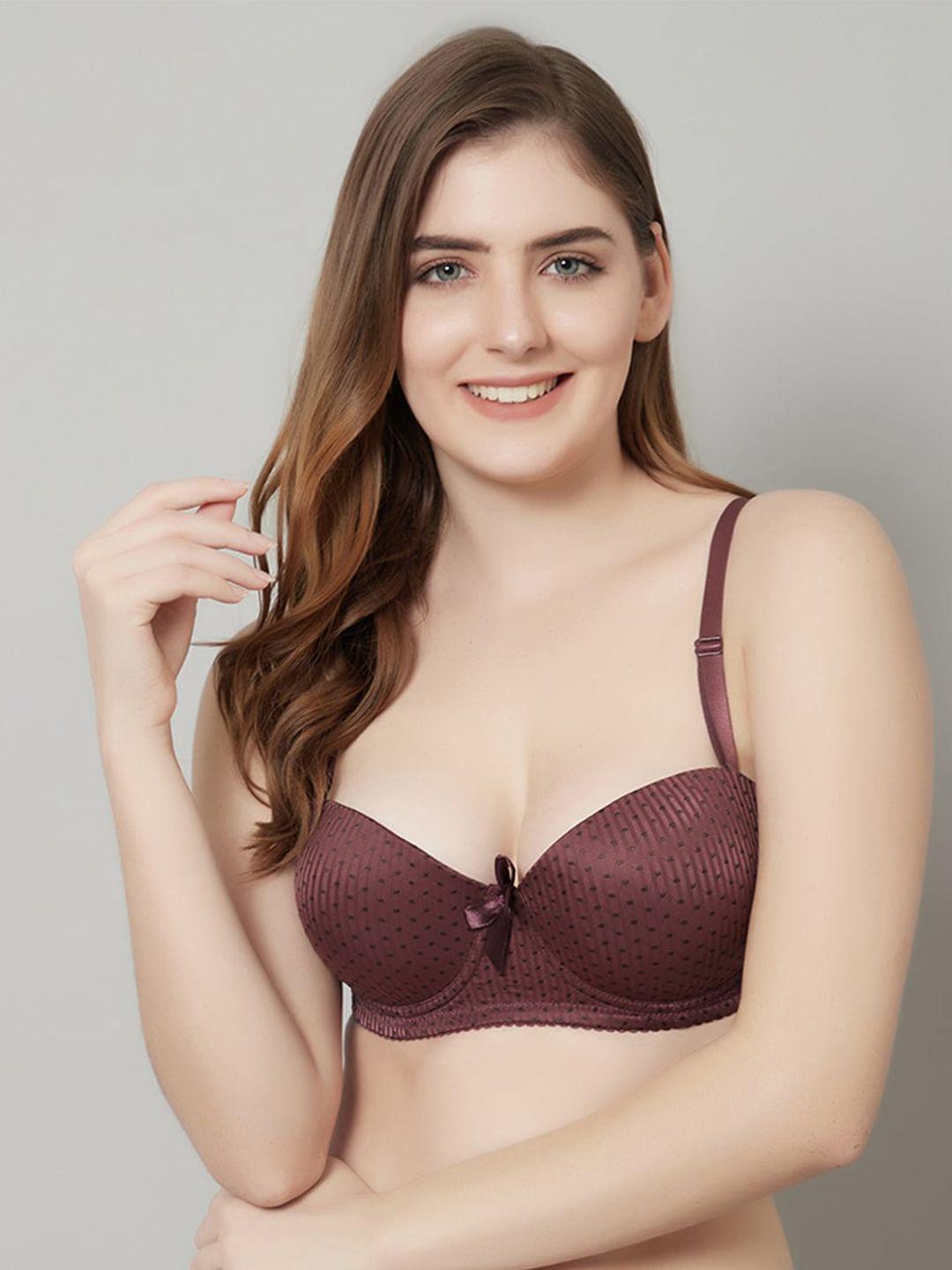 prettycat brown underwired lightly padded bra