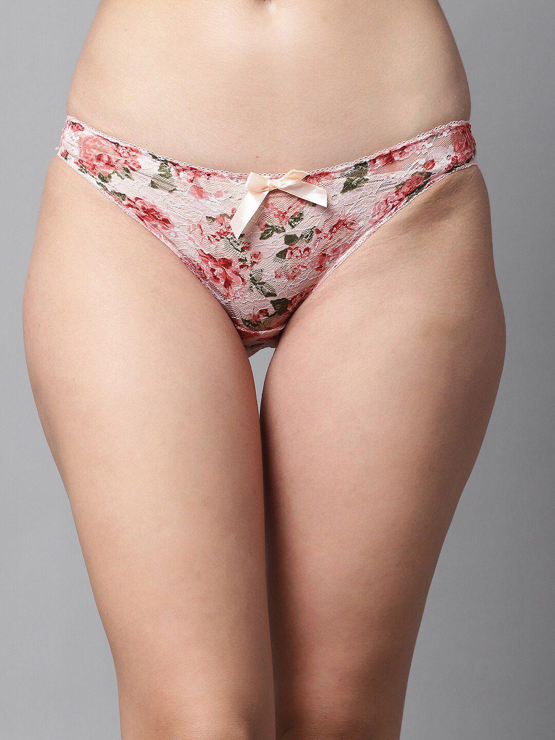 prettycat floral printed lace bikini briefs