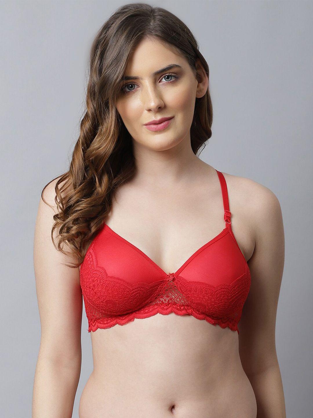 prettycat red lightly padded t-shirt bra pc-br-6037a