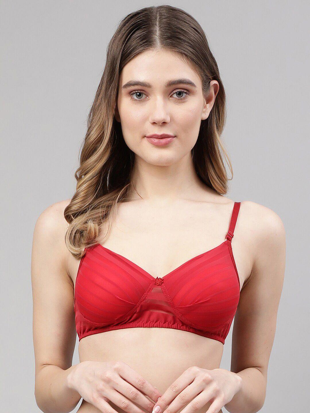 prettycat red striped t-shirt bra - lightly padded