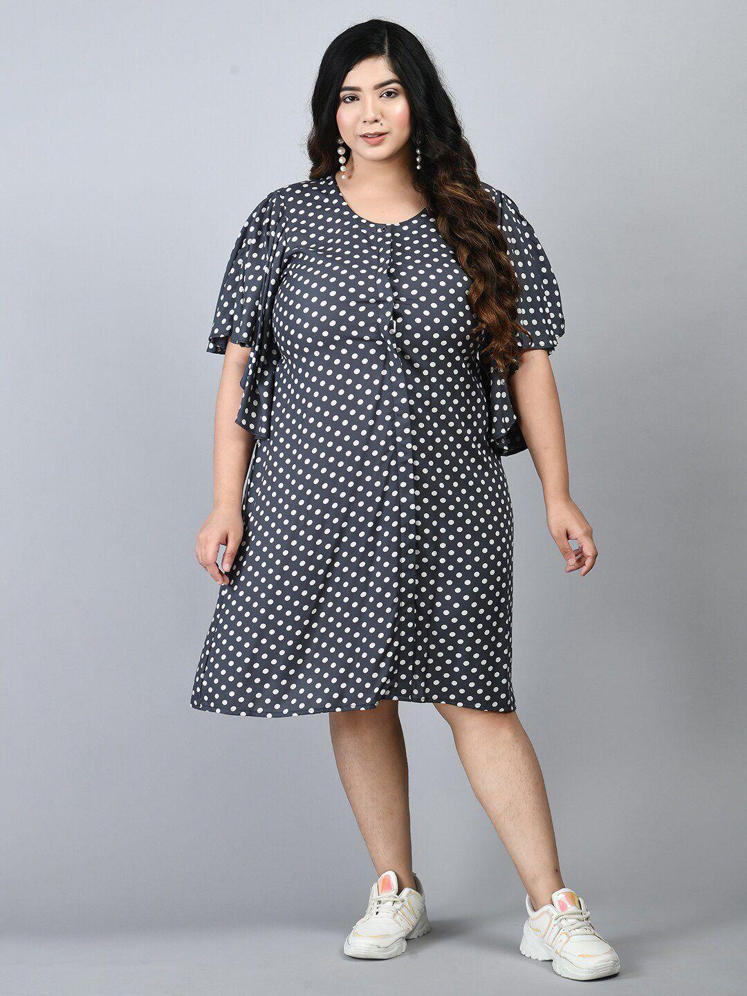 prettyplus by desinoor com plus size grey a-line dress
