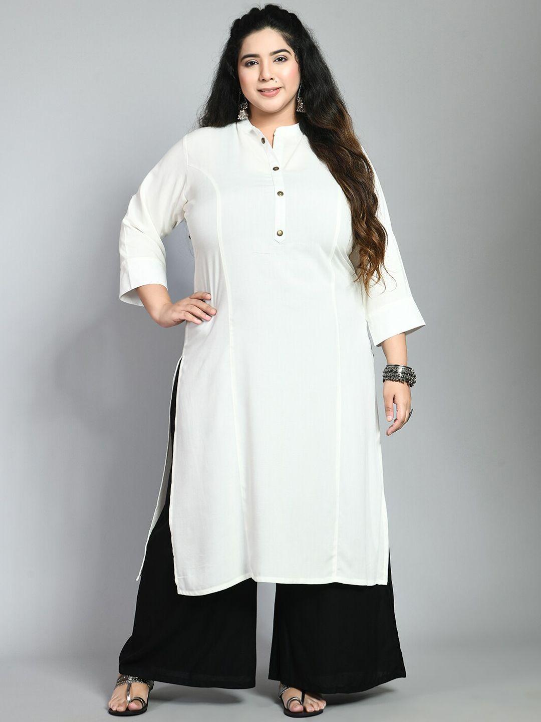 prettyplus by desinoor com women mandarin collar kurta