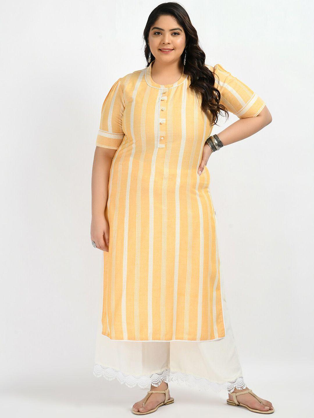 prettyplus by desinoor com women plus size striped kurta