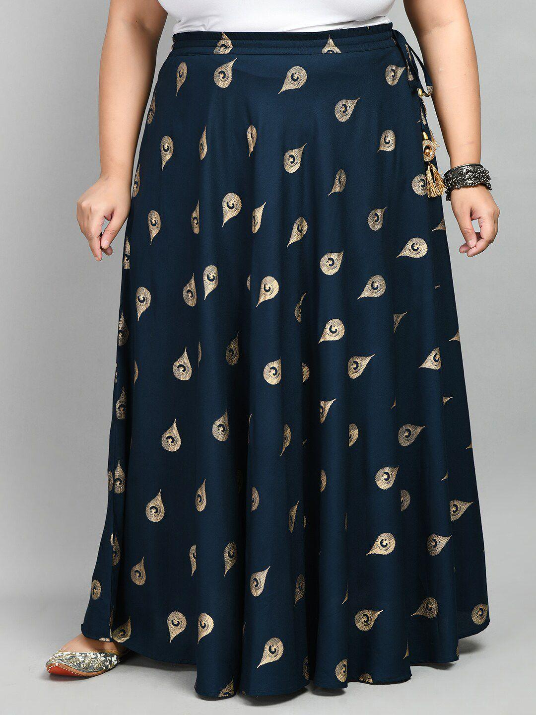 prettyplus by desinoor.com foil-printed flared maxi skirt