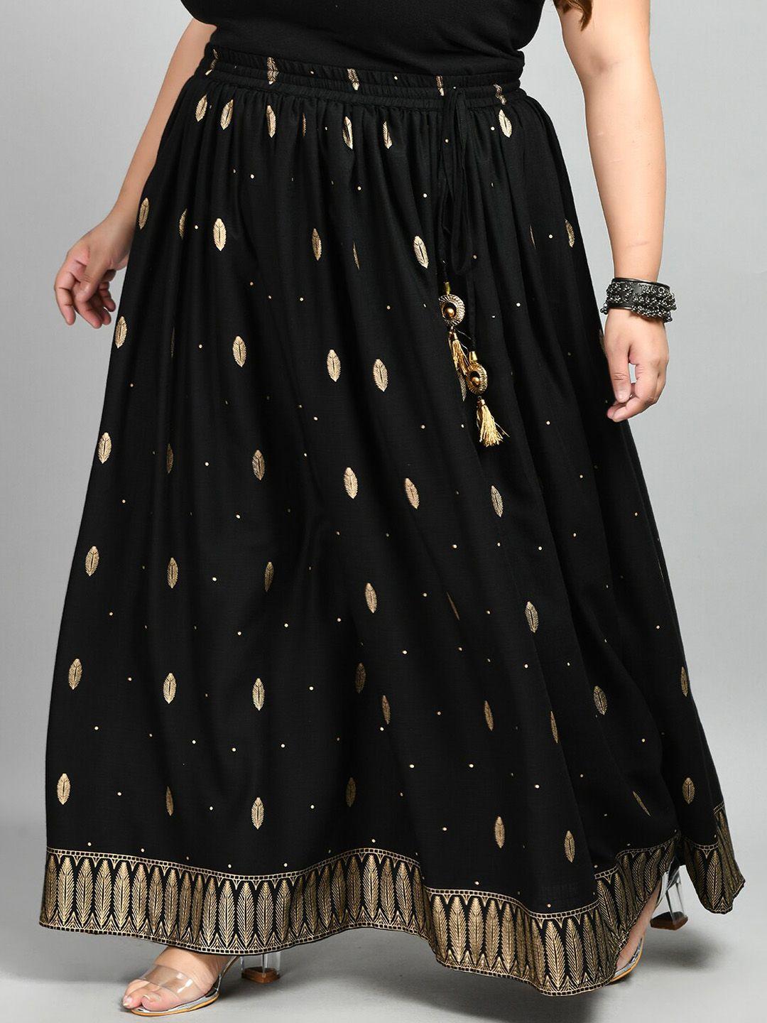 prettyplus by desinoor.com printed flared maxi skirt,