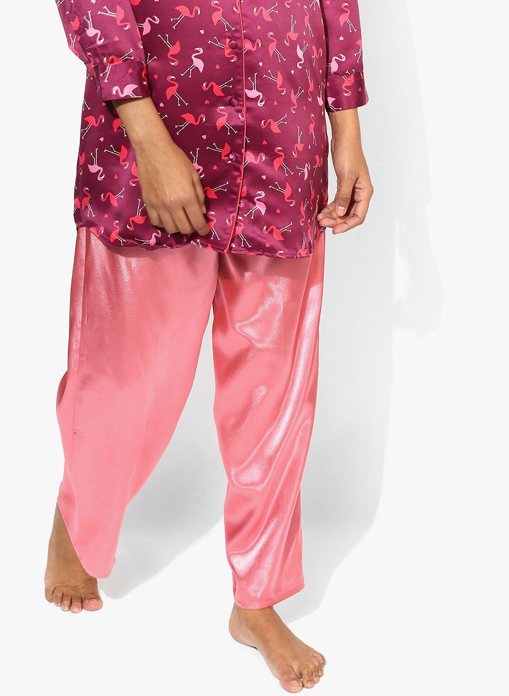 prettysecrets pink solid pyjama set