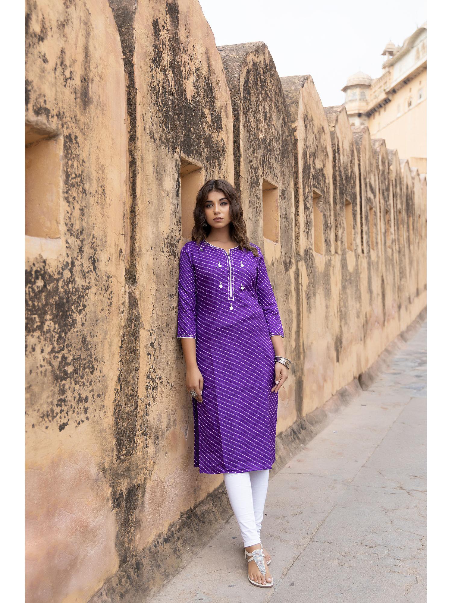 pri purple leheriya kurta