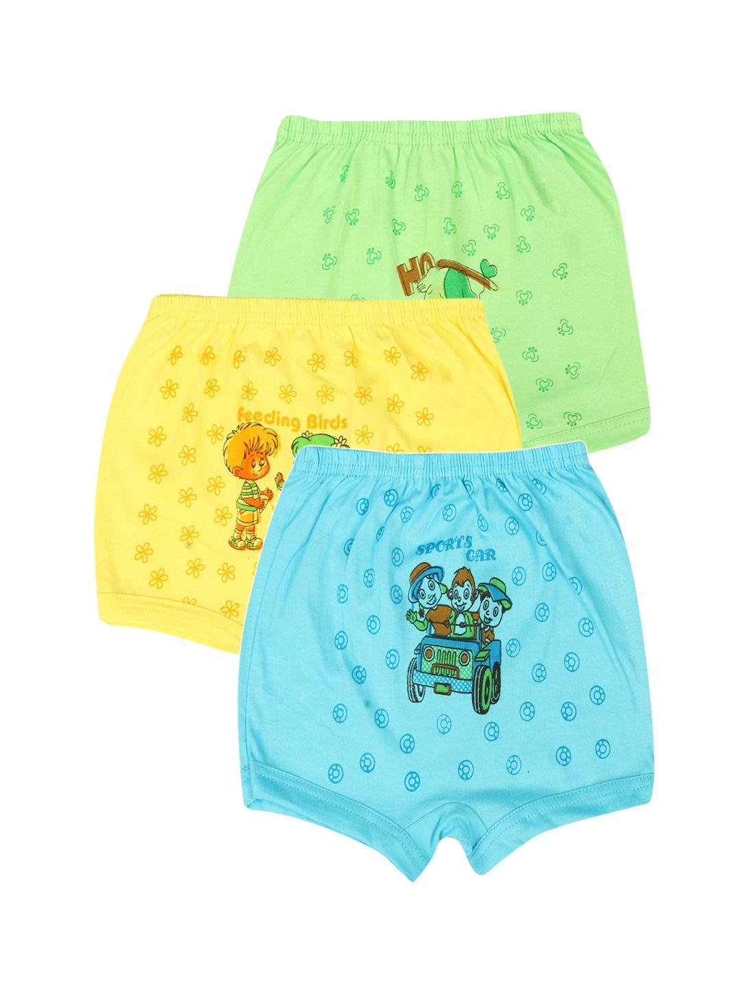 pride apparel boys pack of 3 printed pure cotton trunks