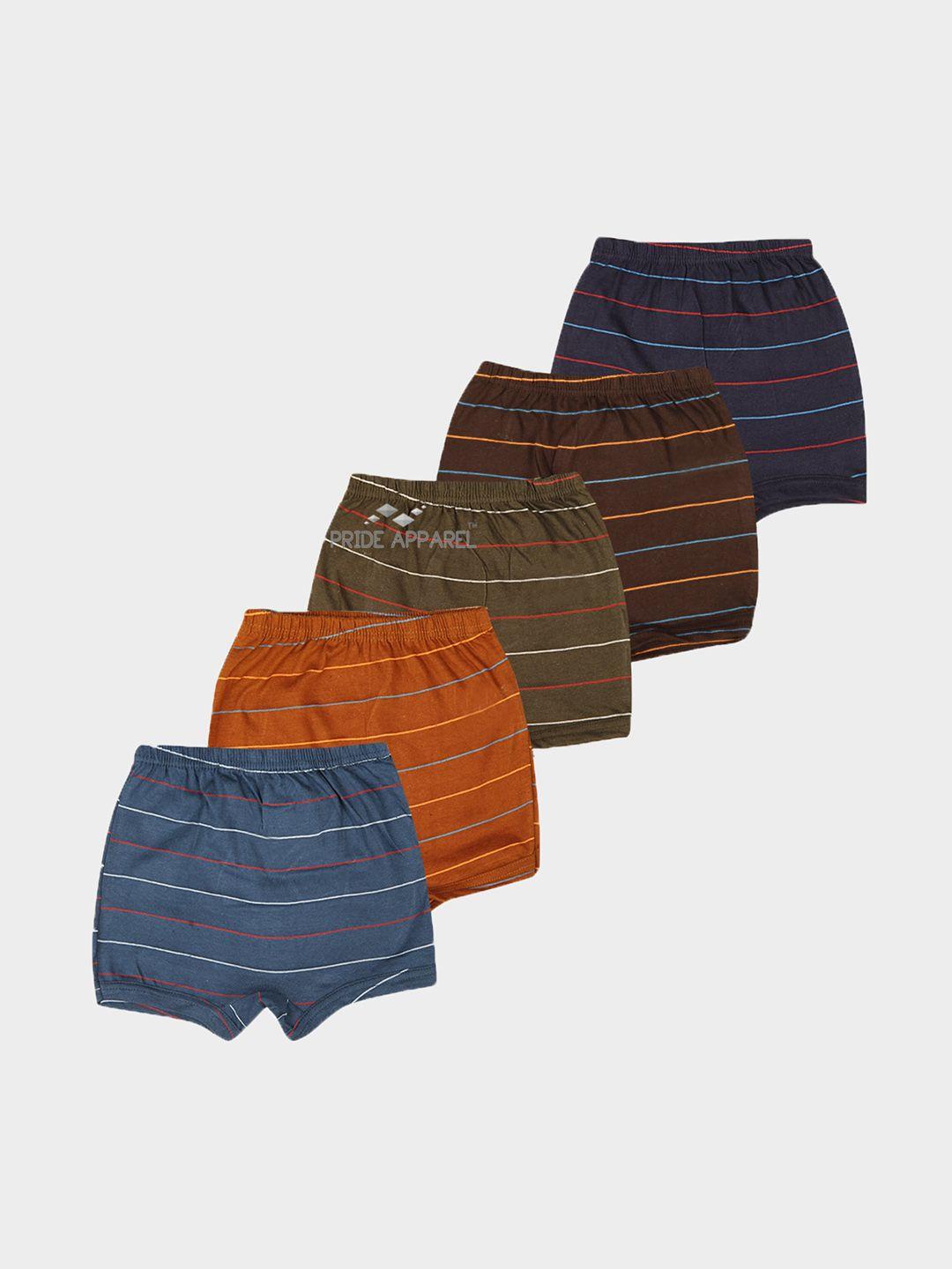 pride apparel infant boys pack of 5 striped pure cotton trunks