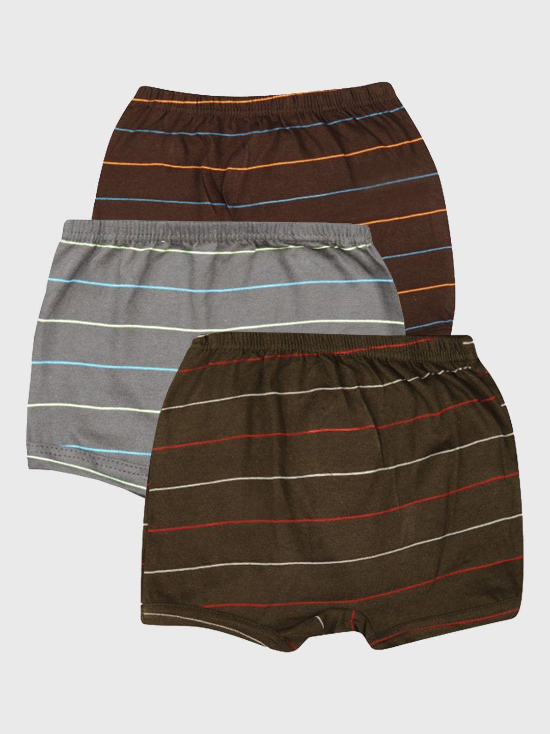 pride apparel infants boys pack of 3 striped pure cotton trunks