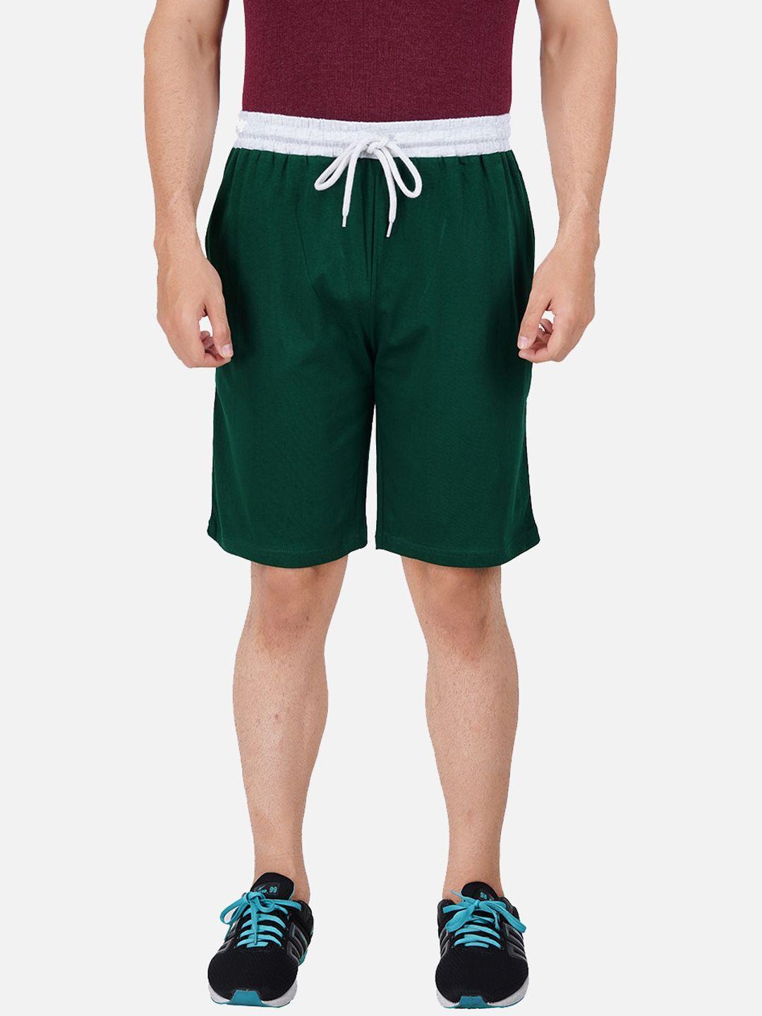 pride apparel men green solid outdoor sports shorts