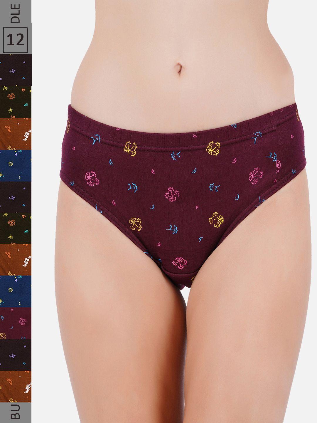 pride apparel women pack of 12 printed anti bacterial cotton hipster briefs