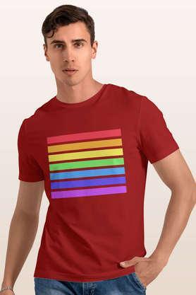 pride stripes round neck mens t-shirt - red