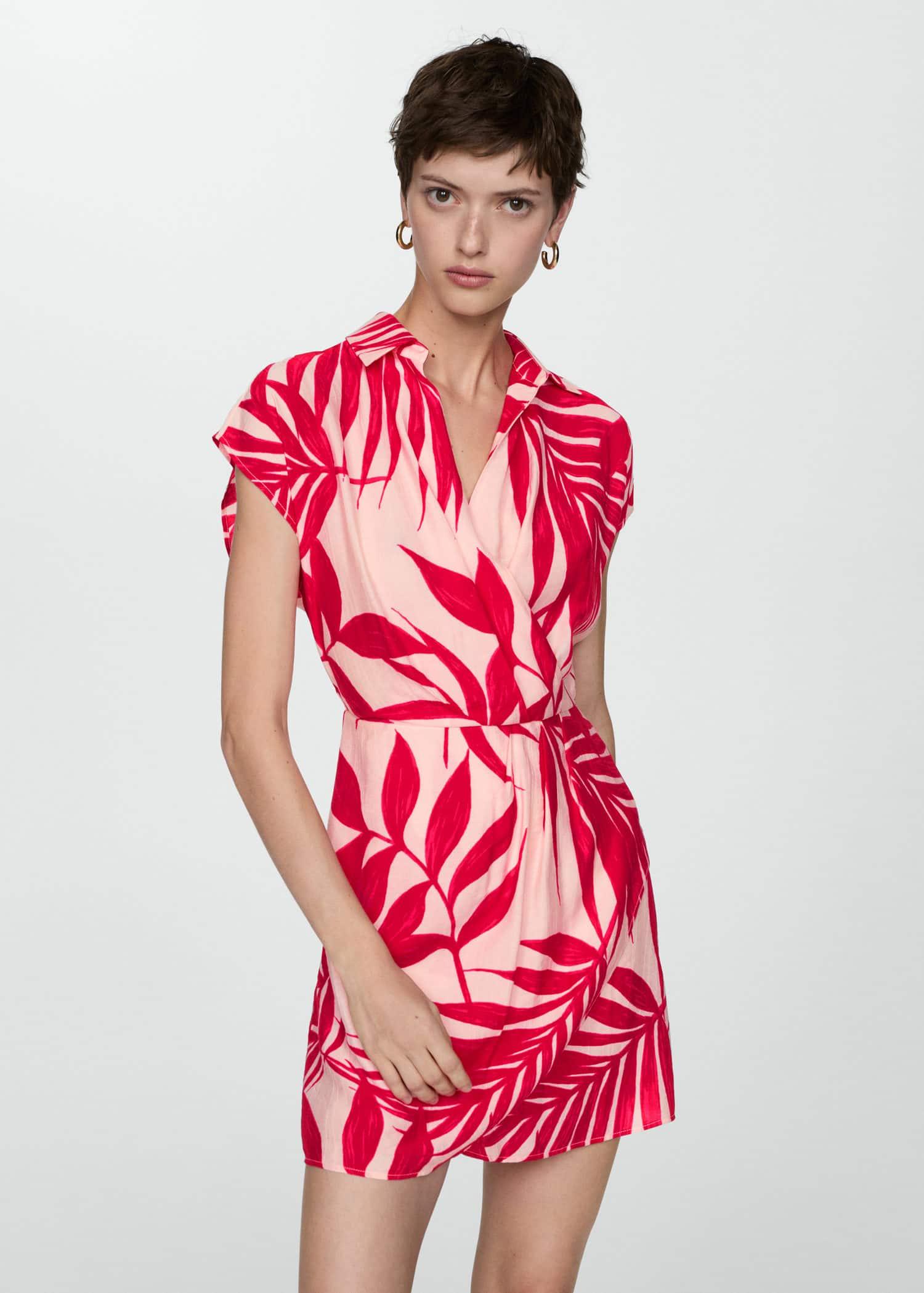 print wrap dress