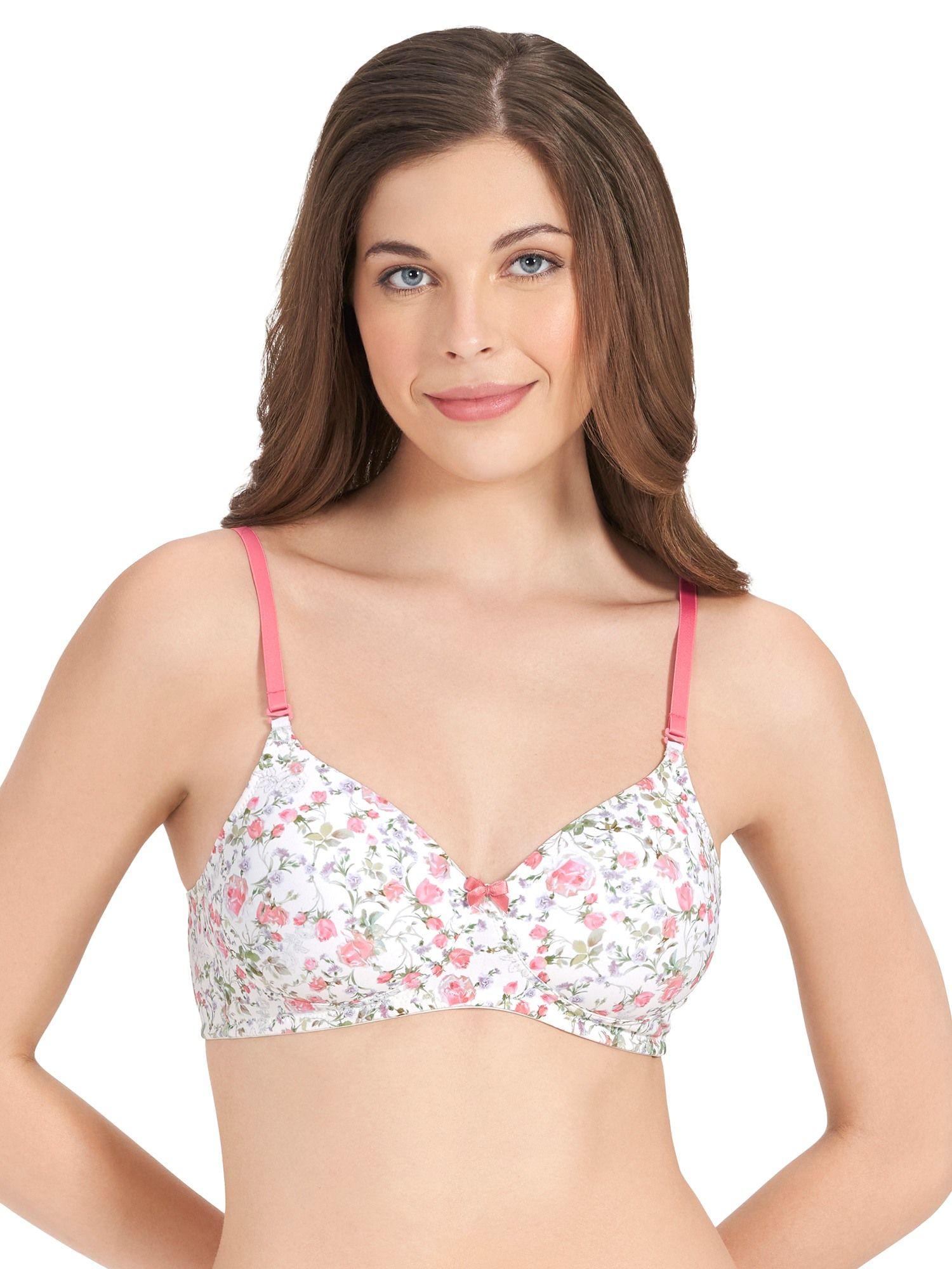 print padded non wired full coverage t-shirt bra white