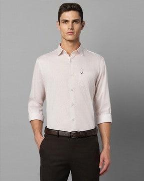 print shirt slim fit with patch pocket