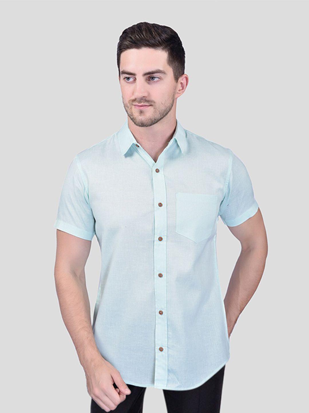 printcultr classic spread collar short sleeves cotton linen casual shirt