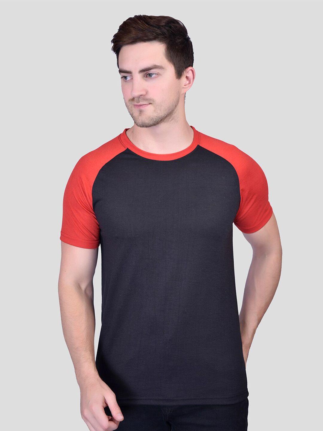 printcultr colourblocked raglan sleeves cotton t-shirt