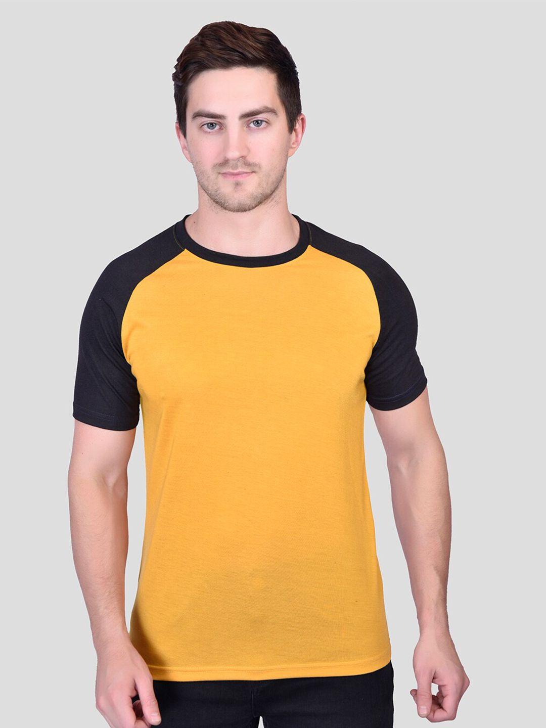 printcultr colourblocked round neck raglan sleeves cotton t-shirt