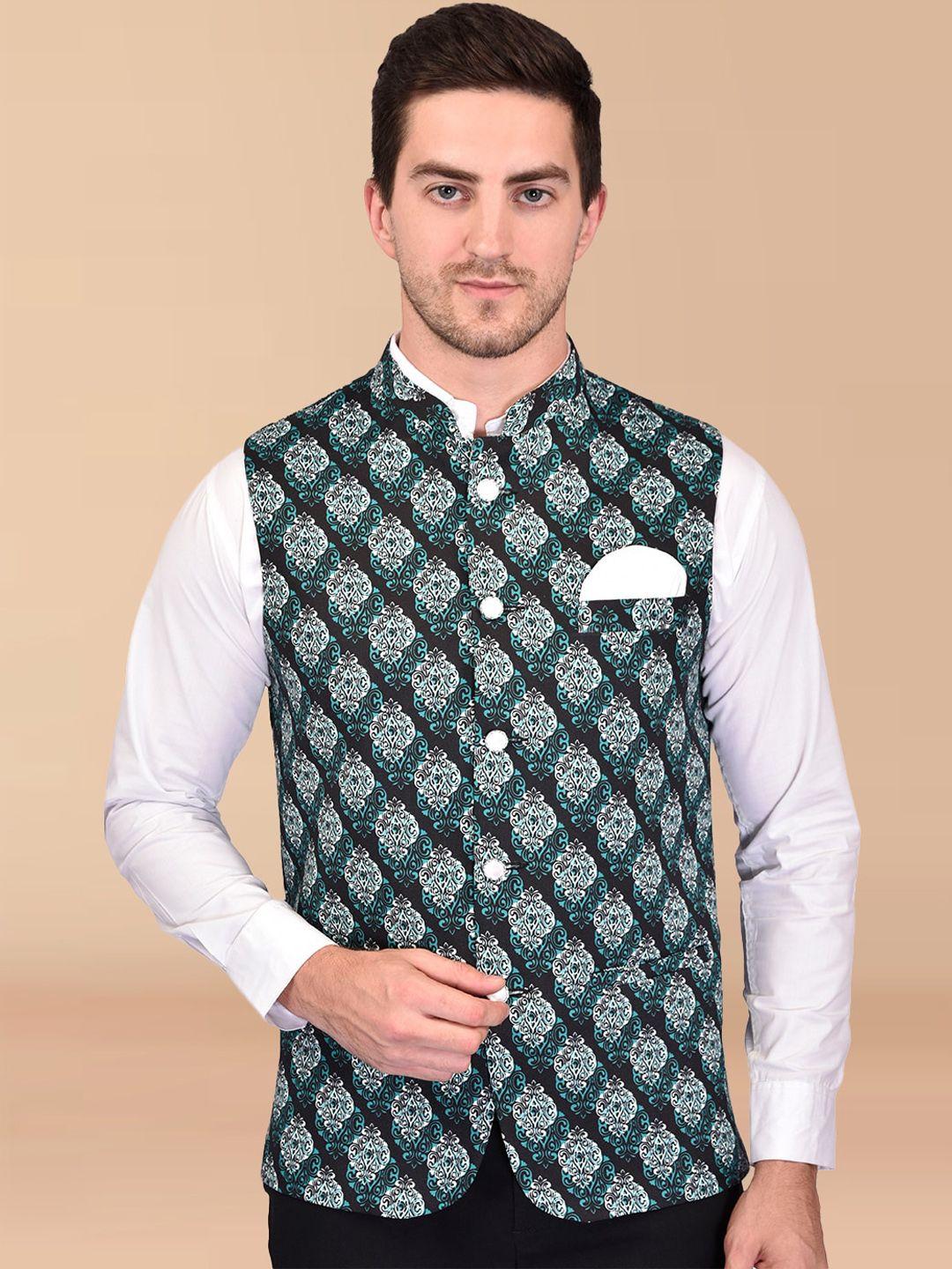 printcultr ethnic motifs printed mandarin collar nehru jacket