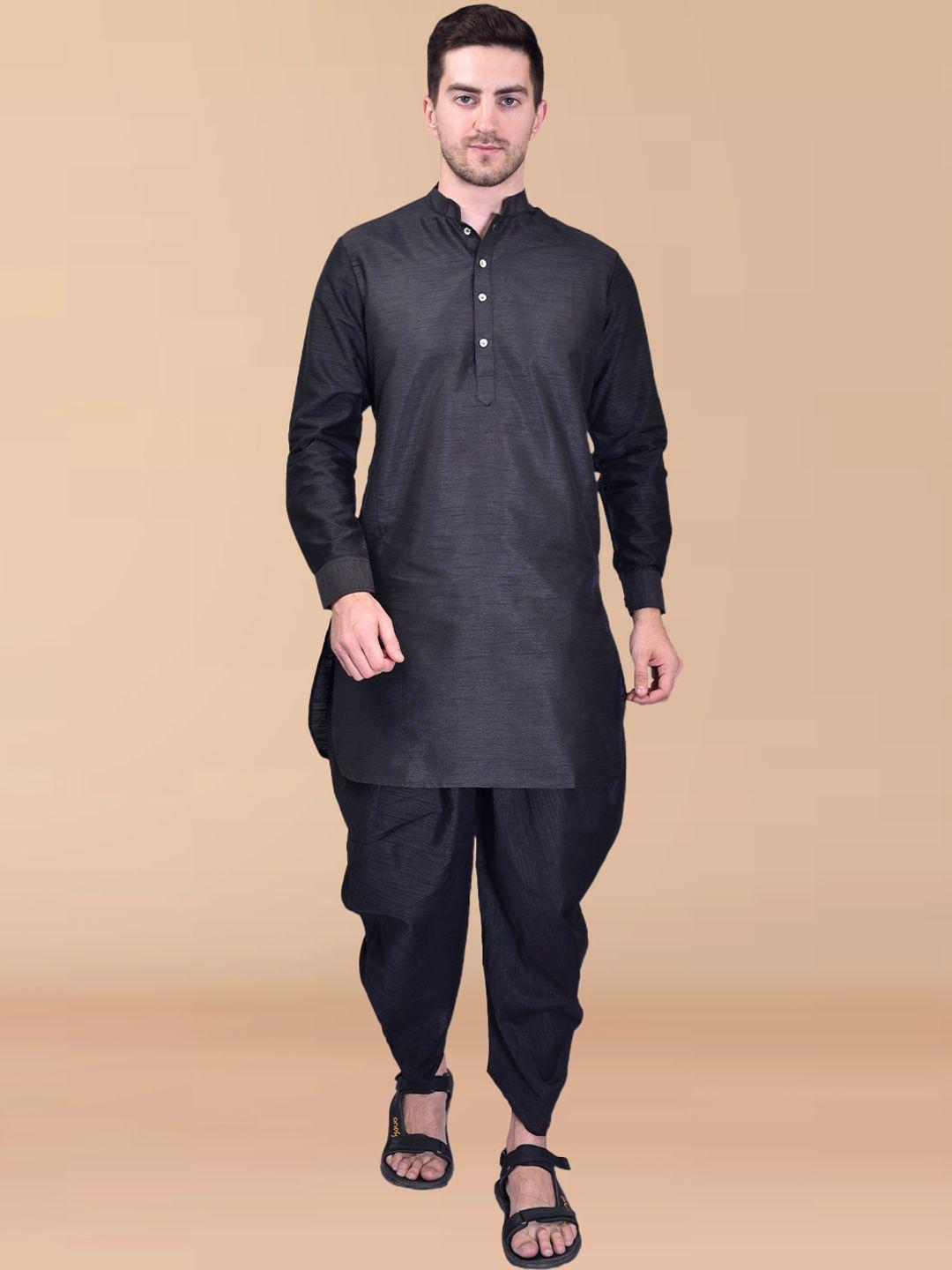 printcultr mandarin collar pure silk regular kurta with harem pants