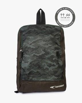 printed backpack with zip closure