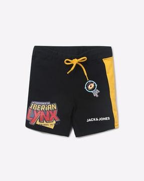 printed bermuda shorts with drawstring waist