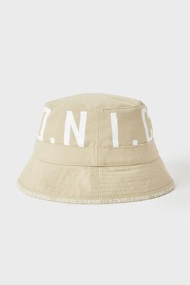 printed blended regular fit men's cap - natural