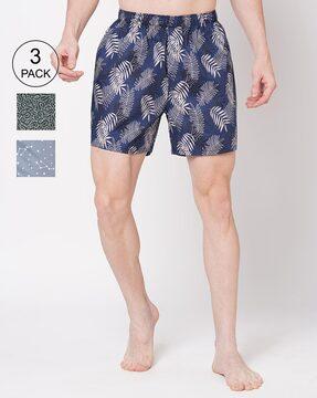 printed boxers with elasticated waistbands